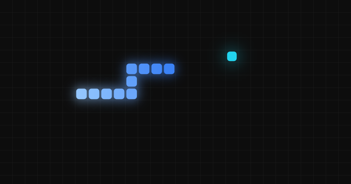 Neon Snake board with the snake and a glowing dot